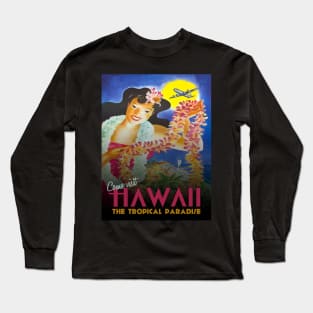 Hawaii Vintage Travel Poster Long Sleeve T-Shirt